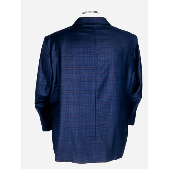 50S* Jos A Bank Reserve Reda Italy 2 Bttn Wool Blazer Sport Coat Navy Glen Check - Picture 11 of 12